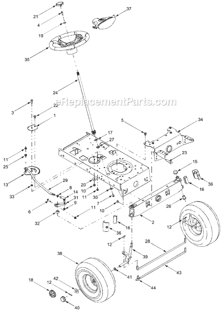 Page A Diagram and Parts List for 13AD685G000 2004 Yard Machines Lawn Tractor